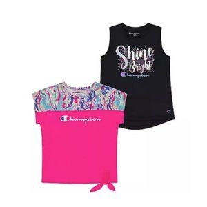 NEW Champion Girls 2-Pack Active Wear UPF 30 Moisture Wicking T-shirts 10/12